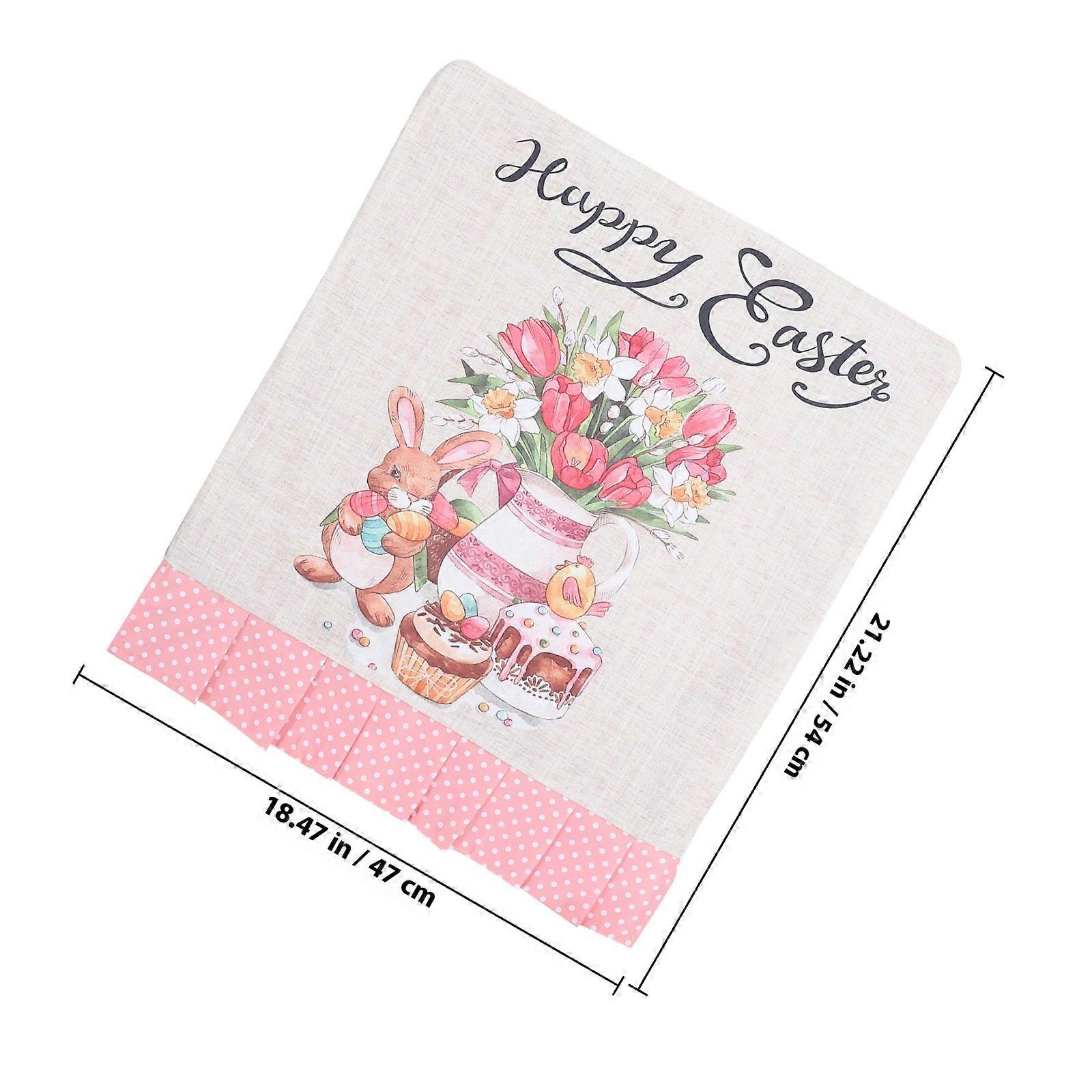 Pink Cloth Easter Chair Cover for Party Chair Decor Rabbit Back Protector