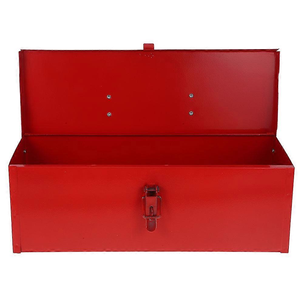 Red Metal Toolbox for Hardware Organizing and Portable Use
