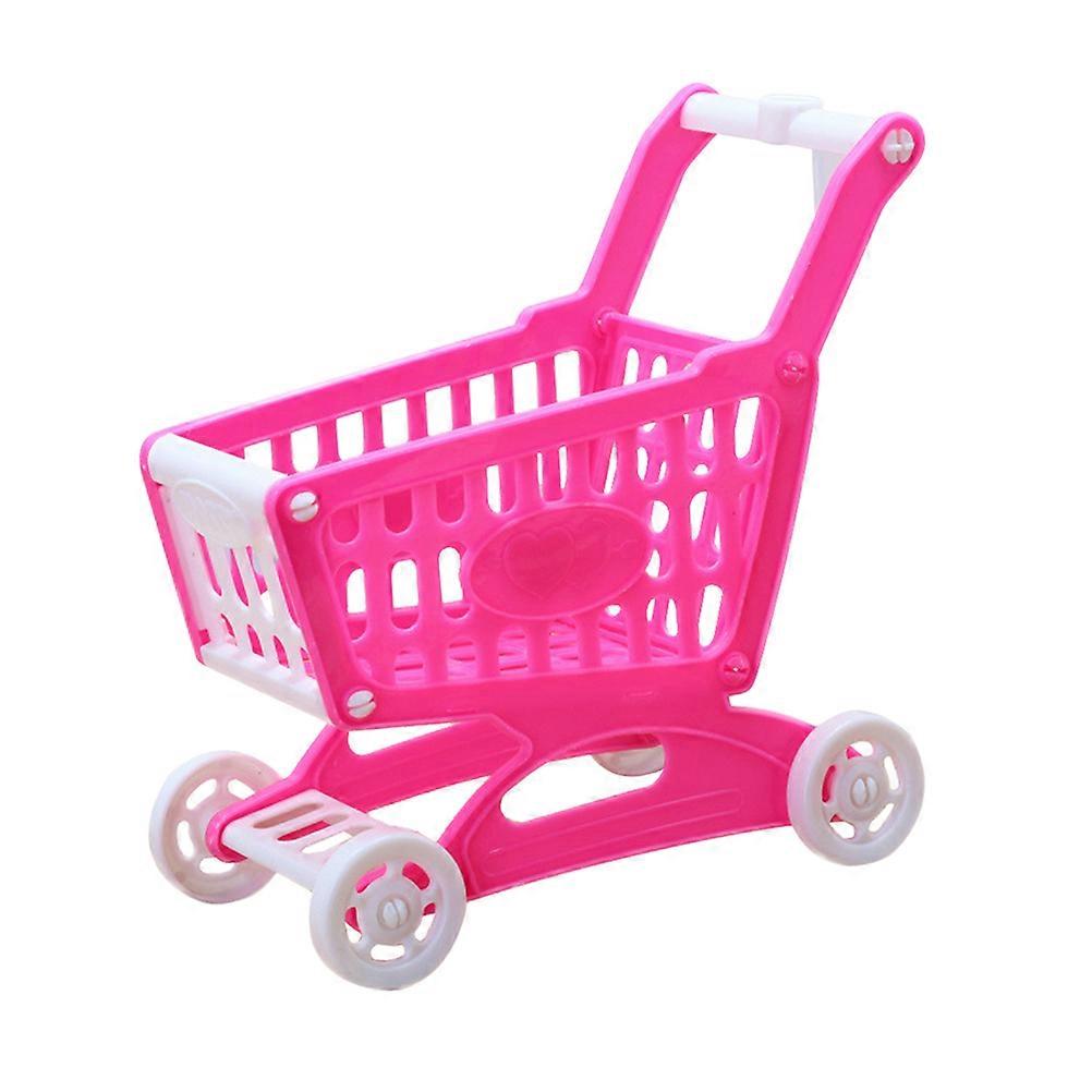 Shopping Trolley Model for Kids Playthings 3Pcs Plastic Pink Accessory
