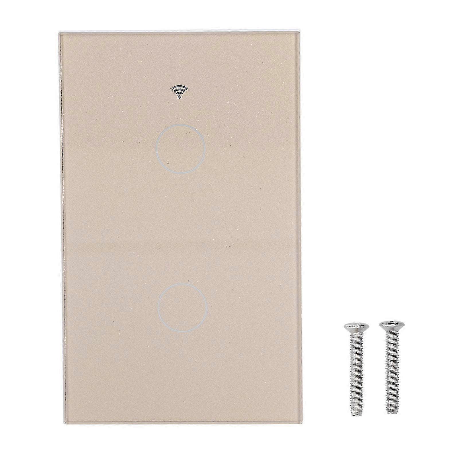 For Zigbee Tuya Remote Light Switch Voice Control 2Gang Wall Touch Switch AC 100240V