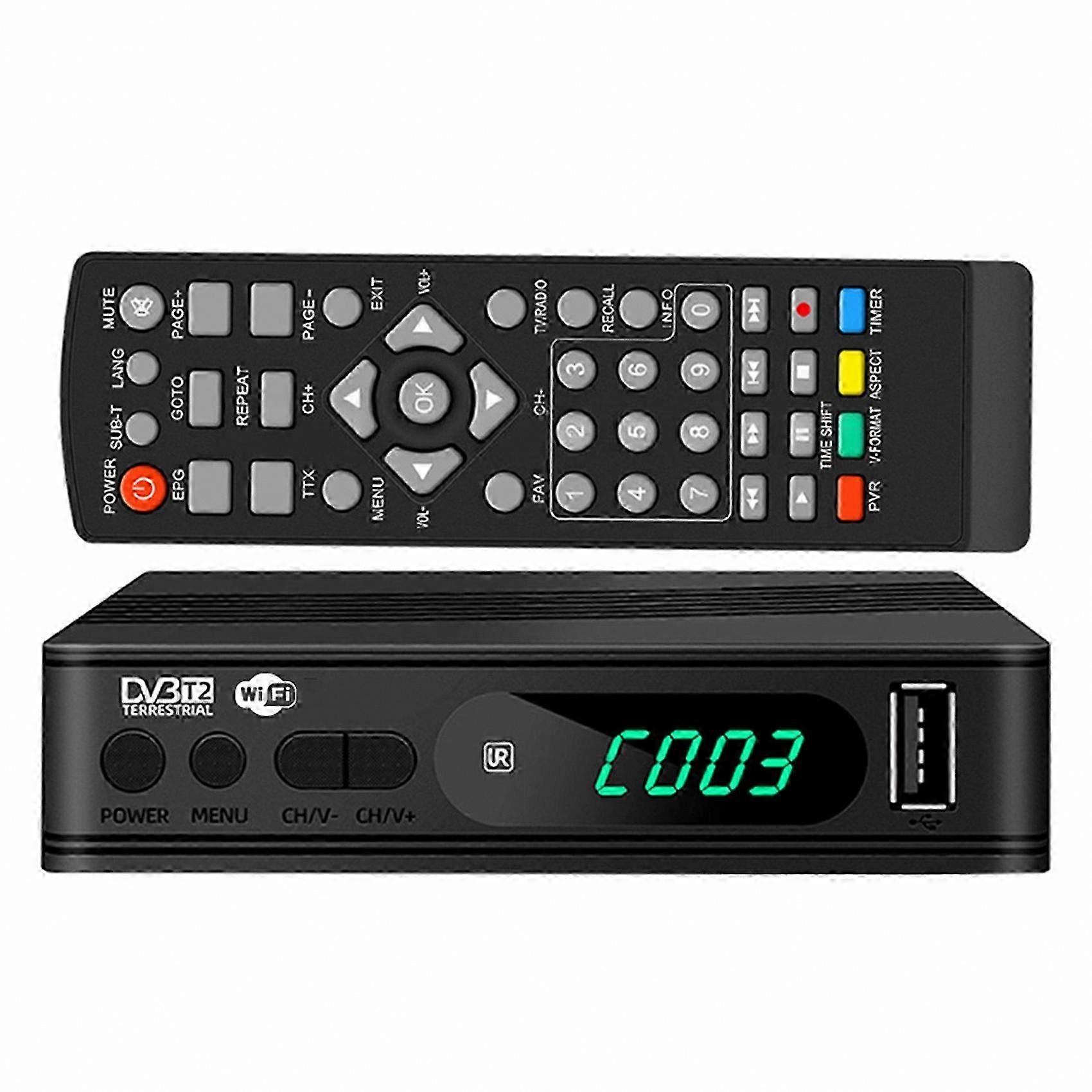 DVB-T2 HD Set Top Box with USB, Terrestrial Satellite Receiver, EU Plug