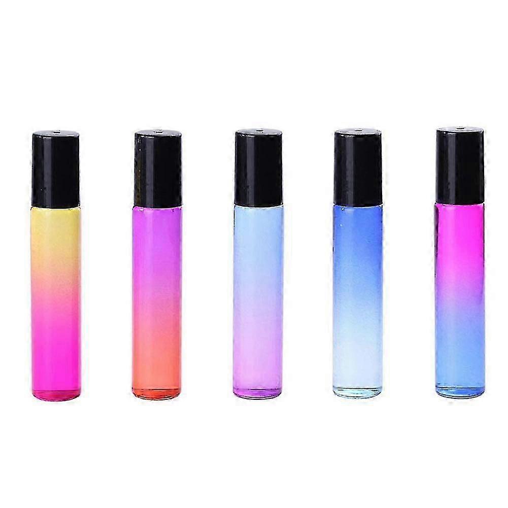5Pcs/Set 10ml Rollerball Multicolor Gradient Empty Essential Oil Perfume Bottle