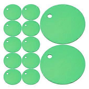 Lot de 25 médailles rondes en alliage d'aluminium pour animaux de compagnie, vierges, pour chiots, corde de traction, pendentif, accessoires pour chiots, nounours, DIY (vert)