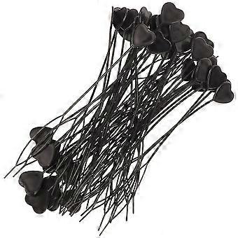 50 stks hartvormige Plastic Staart Haar Vlecht Paardenstaart Styling Maker Clip Tool Hair Styling Accessoires (Zwart)