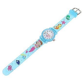 Orologio impermeabile per bambini, orologio con sirena dai cartoni animati, 1 pezzo, in silicone blu