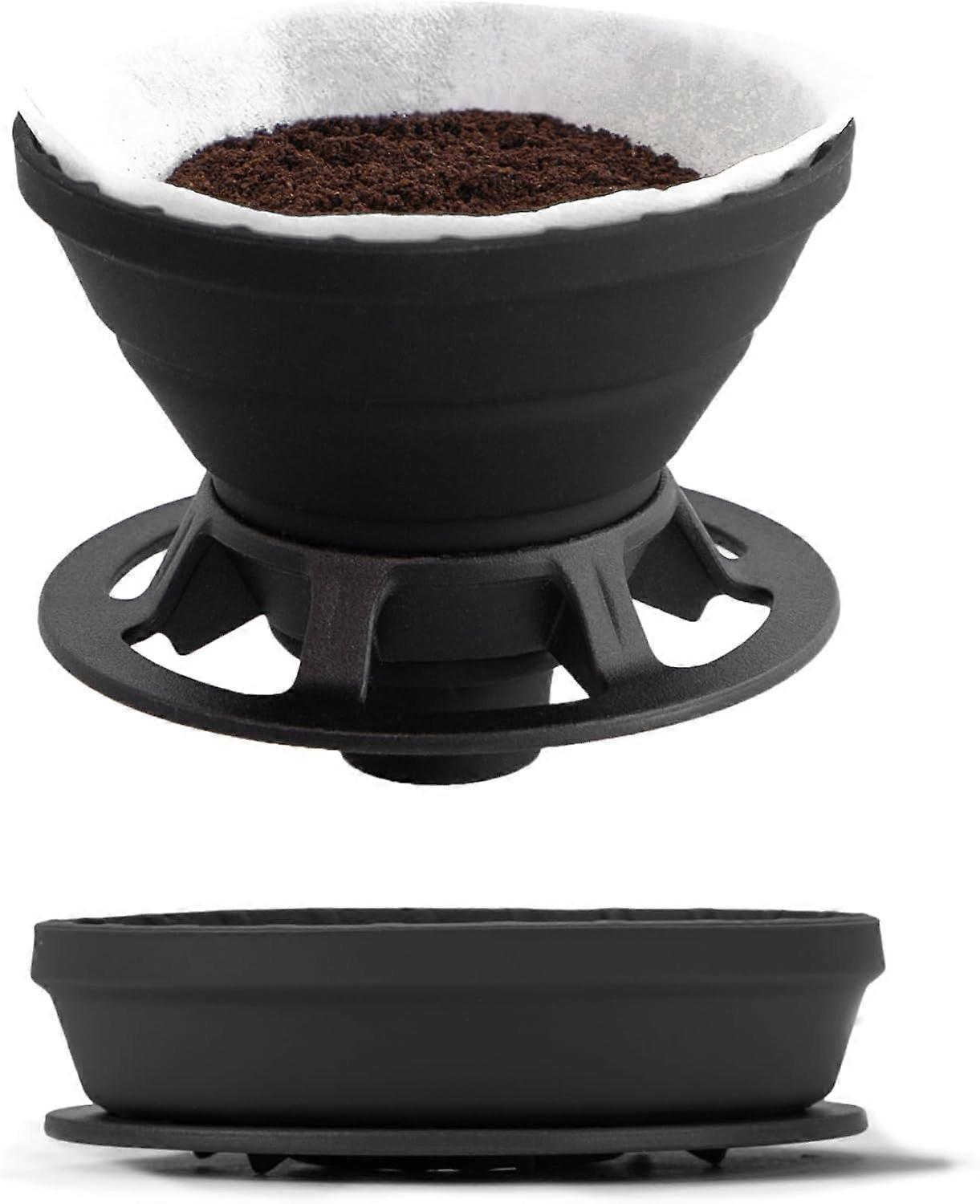 Collapsible coffee dripper, reusable silicone coffee filter holder, fo