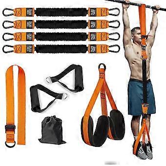 Brisk Rhythm Heavy-Duty Pull up Workout Band, Adjustable with 4 Assistance Bands, 300 Lbs