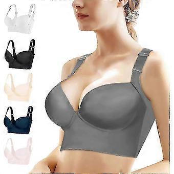 Women's Uplift Push Up Bra, Deep Cup Smoothing T-Shirt Style, Full-Coverage Underwire, Hide Back Fat Sculpting Bra