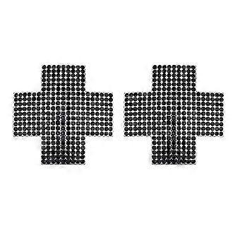Women's Sparkling Crystal Pasties Breast Petals Crosses Shape Alloy Body Chain Raves Party Nipple Covers Body Jewelry color