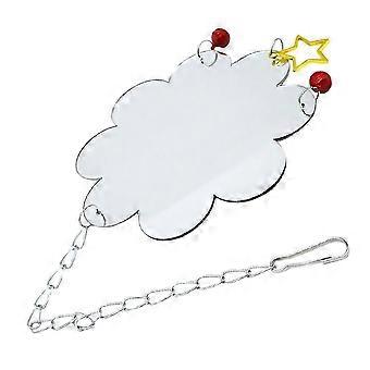 Chicken Mirror Toy Hanging for Pet Use with Single Bell Mirror