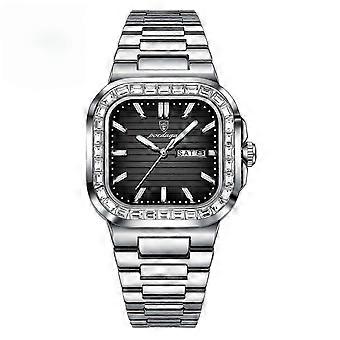 Fashion Square Men's Watch Date Week Waterproof Luminous Man Watch Luxury Quartz Stainless Steel Sports Watches for Men 26-27