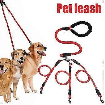 Guia de Acoplamento de Cães de 3 Vias 360 Giratória Sem Emaranhados Durável Nylon Trações de Animais de Estimação Guia para Passeios de Cães Múltiplos p