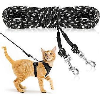 Reflective Long Cat Leash 15m / 50ft / Long-Lasting, Safe Leash for Kittens, Puppies, Rabbits and Small Animals