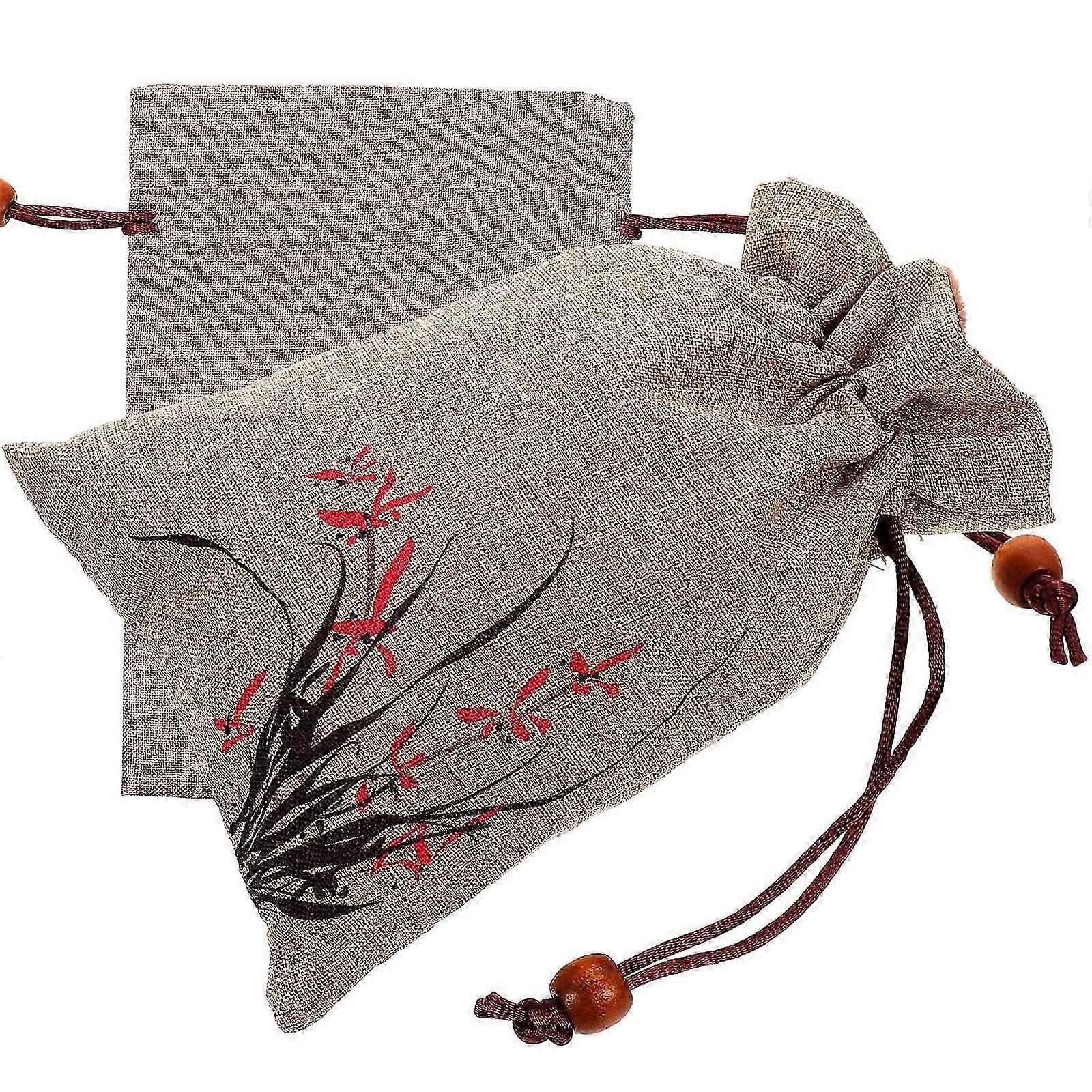 Cloth Drawstring Buddha Beads Bag for Storage Use 2Pcs