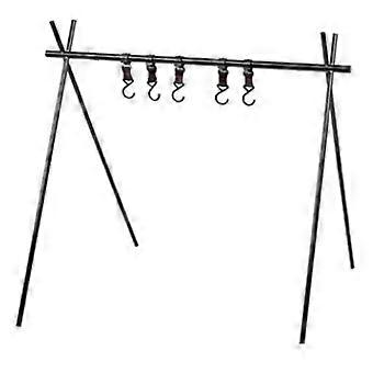 Aluminum Alloy Camping Hanging Rack Folding Shelf with Stable Triangular Support for Outdoor Cookware