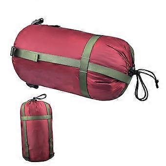 Dark Red Compression Sleeping Bag for Adults, Camping Storage Bag for Outdoor Hiking Quilt