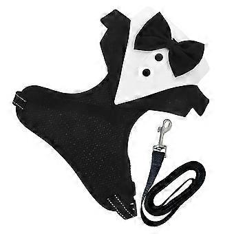 Dog Formal Harness with Leash for Wedding Party 4Sets