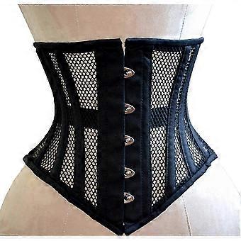 Damen Unterbrust Stahl Knochen Shapewear Korsett mit Heavy Duty Mesh Unterstützung