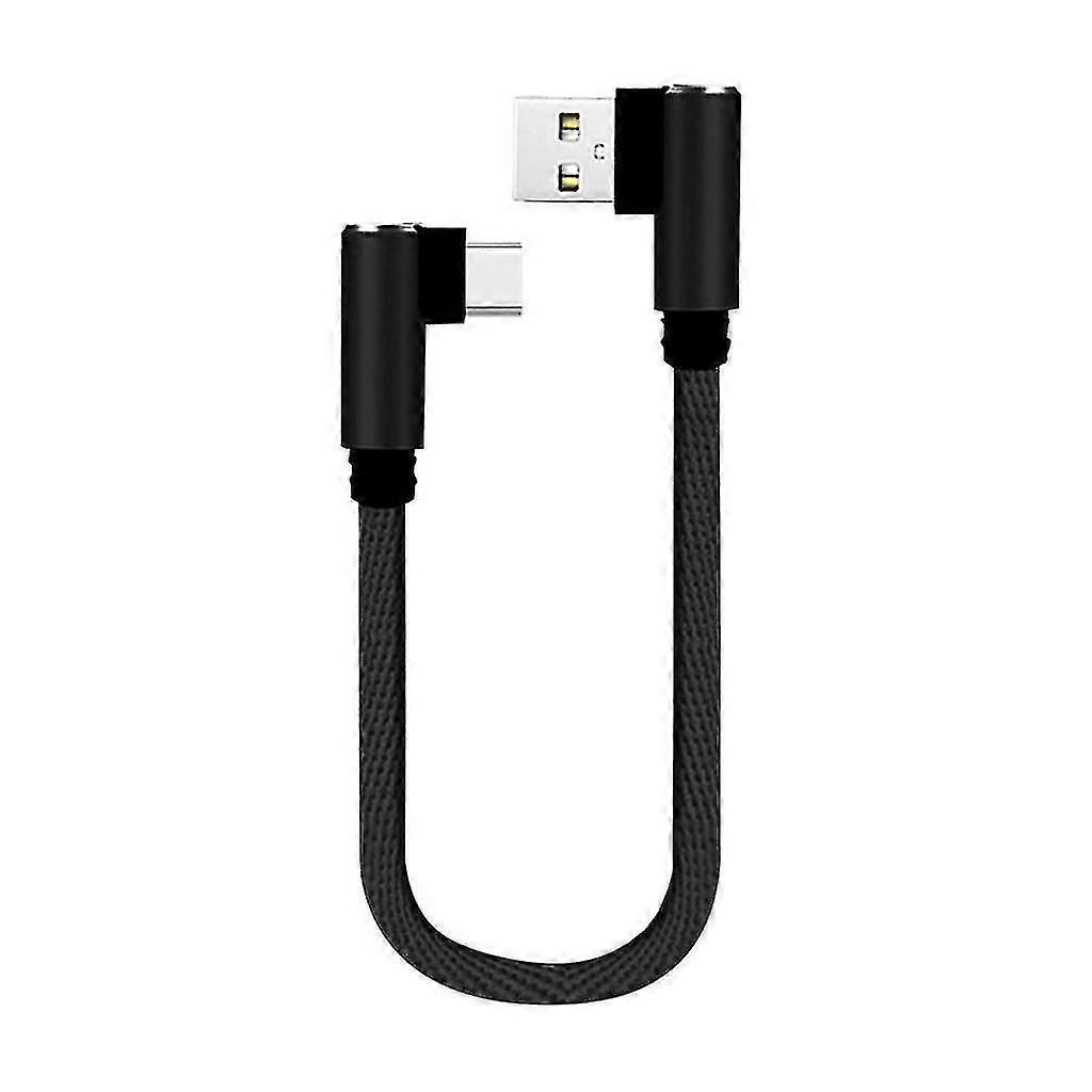 90 Degrees Black/ Blue/red 0.25m Double Elbow Type C Data Usb C Cable