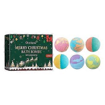 Christmas Colorful Bath Ball - Bubble Shower Fragrance, Moisturizes, Floral Scent Lingers, Plant Cleaning