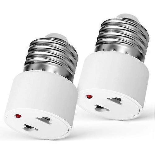 2pcs Light Socket to Plug Adapter E27 Socket to 2-prong Light Socket Outlet