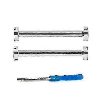 2pcs screw rod with tool for pasha de cartier w3030017 w3140003 watch strap band（silver） p