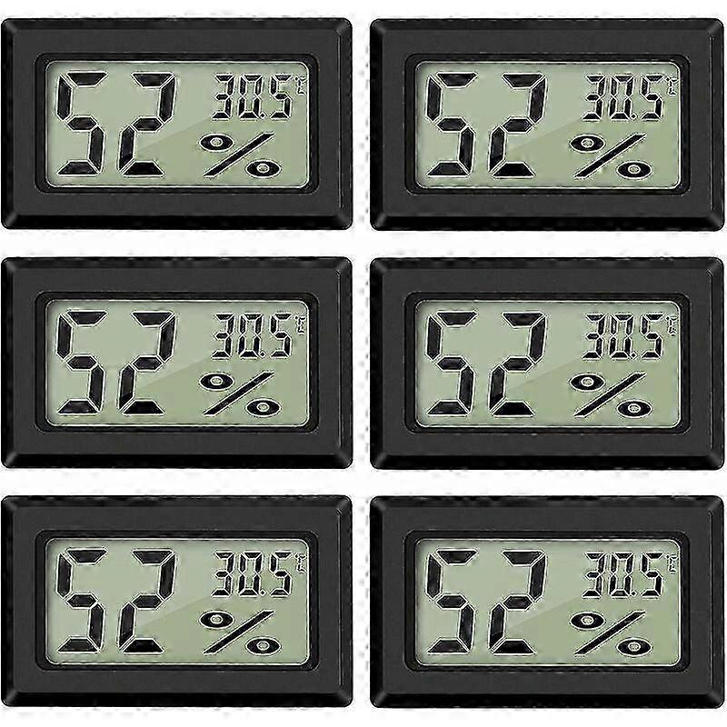 Mini Digital LCD Thermometer Hygrometer (6-Pack Type A) for Various Applications