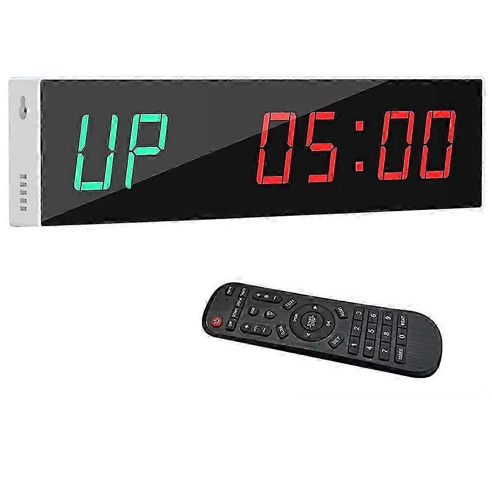 Large Digital Gym Timer,Remote Control Gym Clock Wall with Interval Timer, 9 Custom Modes Countdown Timer UP/Stopwatch