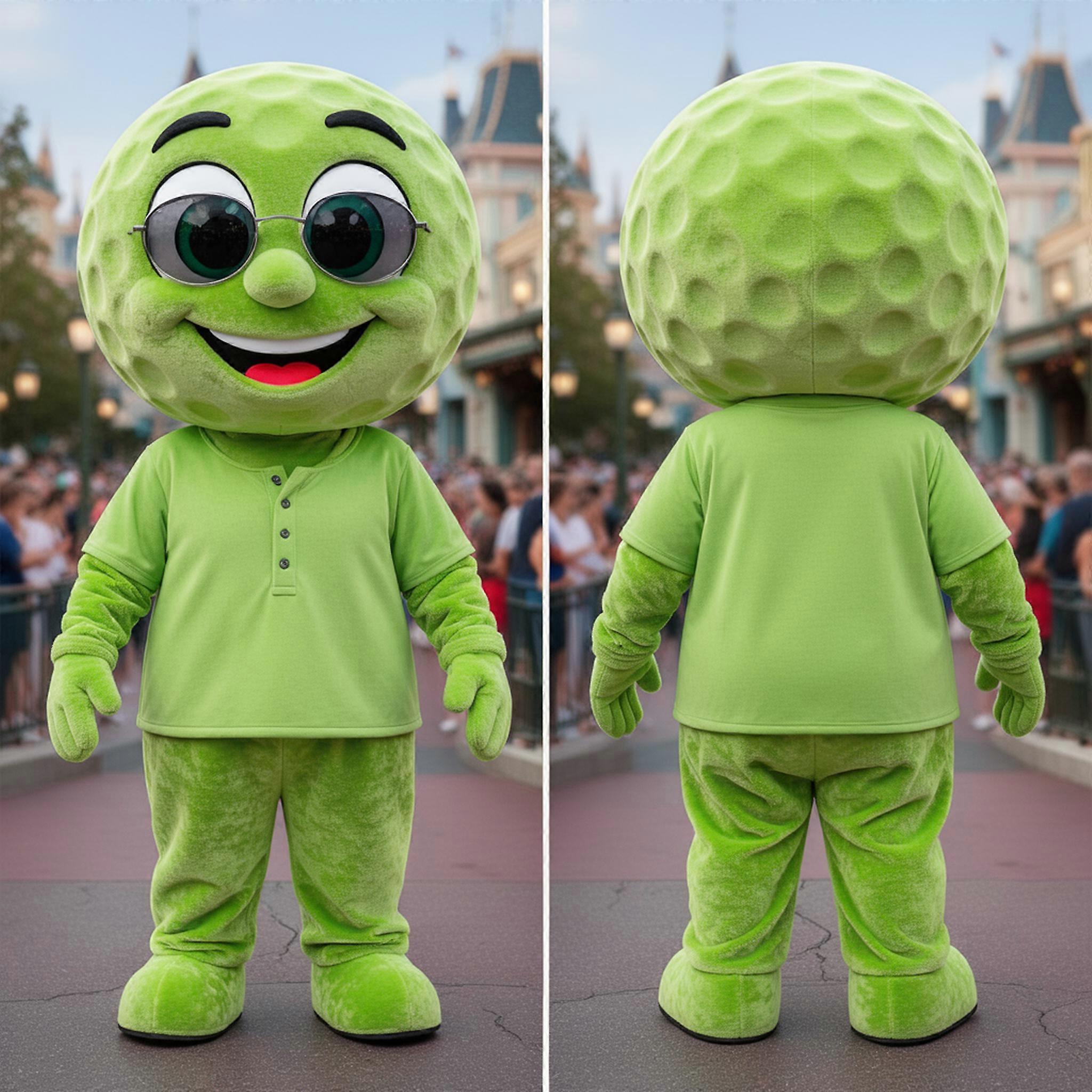 MASTICOT Lime Green Oversized Golf Ball Mascot