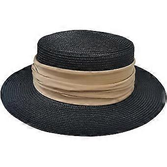 Straw Sun Hat for Women 2.36 Inch Wide Brim Flat Top
