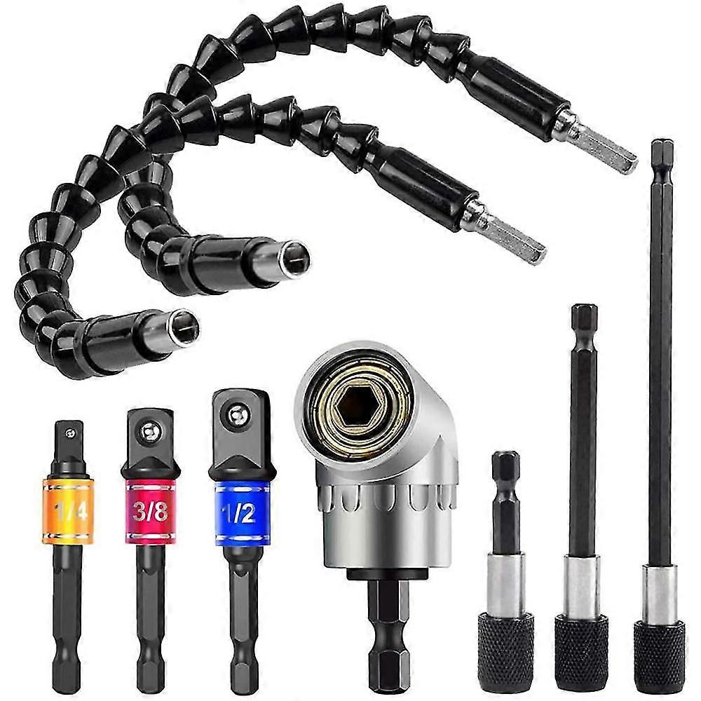 Flexible Drill Extension Hex Drill Nut Driver Bit Set, Bendable Drill Bit,universal Socket Adapter