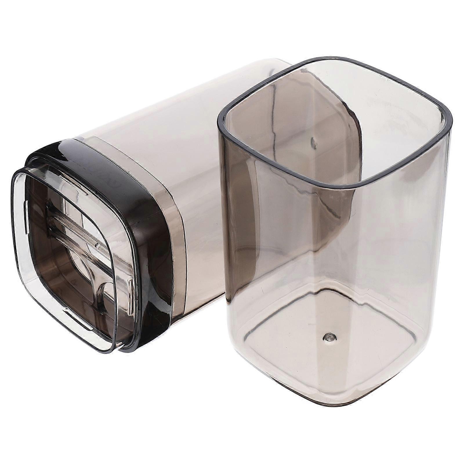 Travel Toothpaste Holder Toothbrush Container for Storage 2Pcs Grey Set