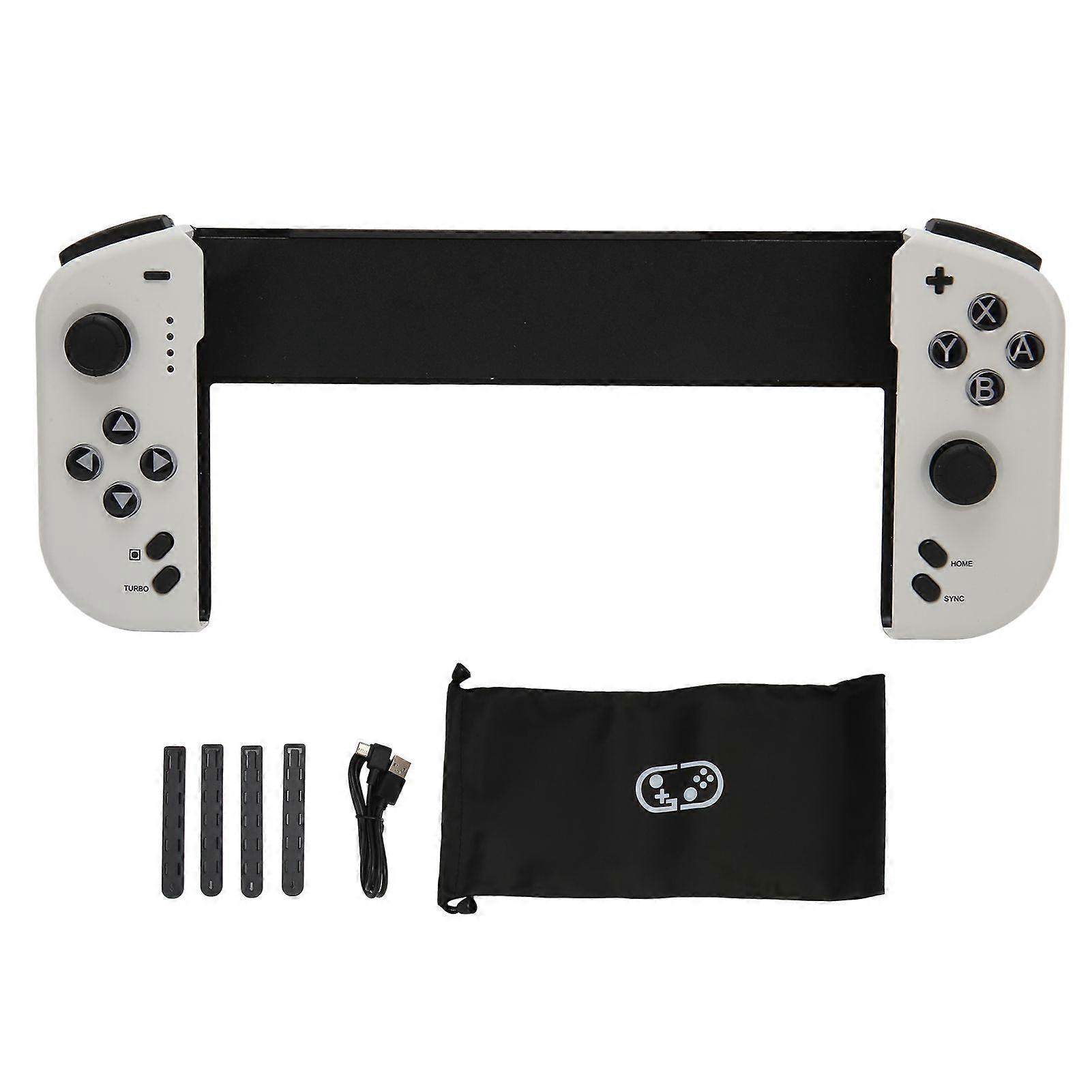Wireless Gaming Controller Multifunction 6 Axes Body Sense Turbo Function Bluetooth Game Controller for Switch Joycon Pure White