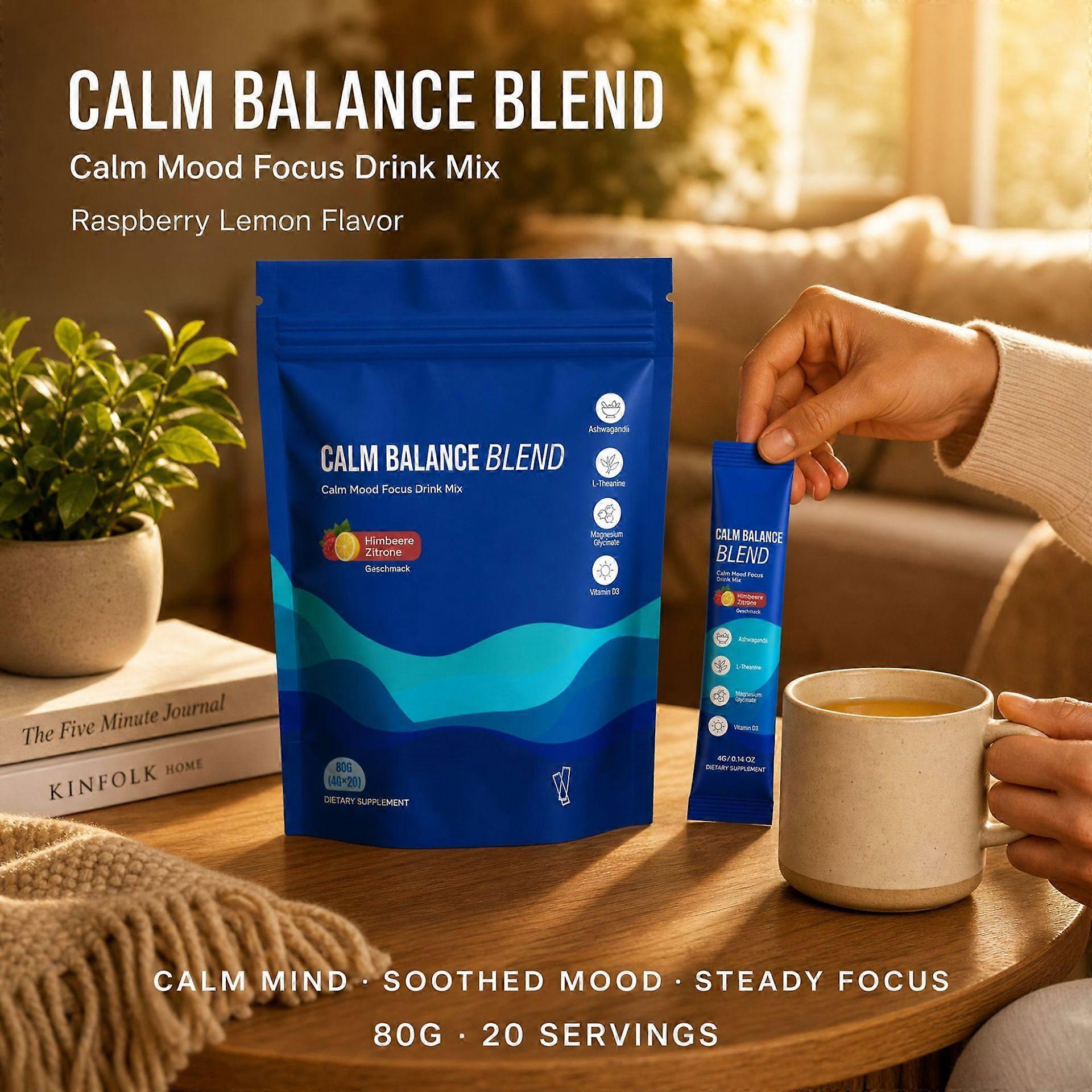 Préparation pour boisson Calm Balance Blend, sachets individuels saveur framboise-citron, 20 unités