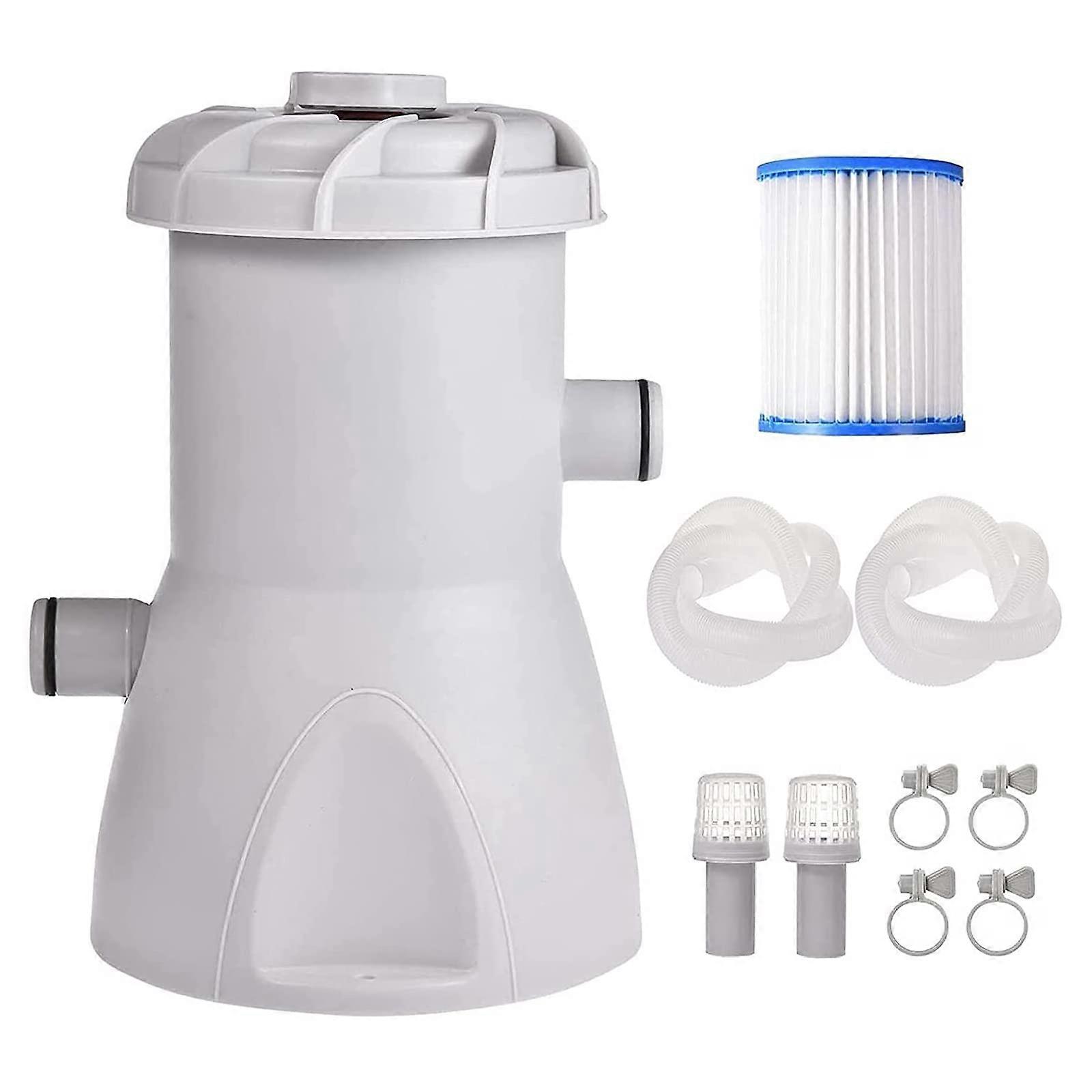 800 Gallon Electric Pool Filter Pump for Above Ground Pools, Replaceable Cartridge, Continuous Circulation