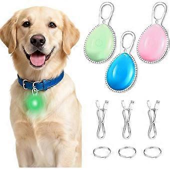 Set of 3 USB Rechargeable Light-Up Dog Collars, LED Dog Lights for Safety and Nighttime Visibility, 2 Flashing Modes, Hanging Lamp