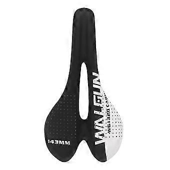 Fahrradsattel aus Kohlefaser, Unisex, für Rennräder und Mountainbikes, 143 mm, Breite 166 mm, Schwarz, Rot, WALGUN WG1320.