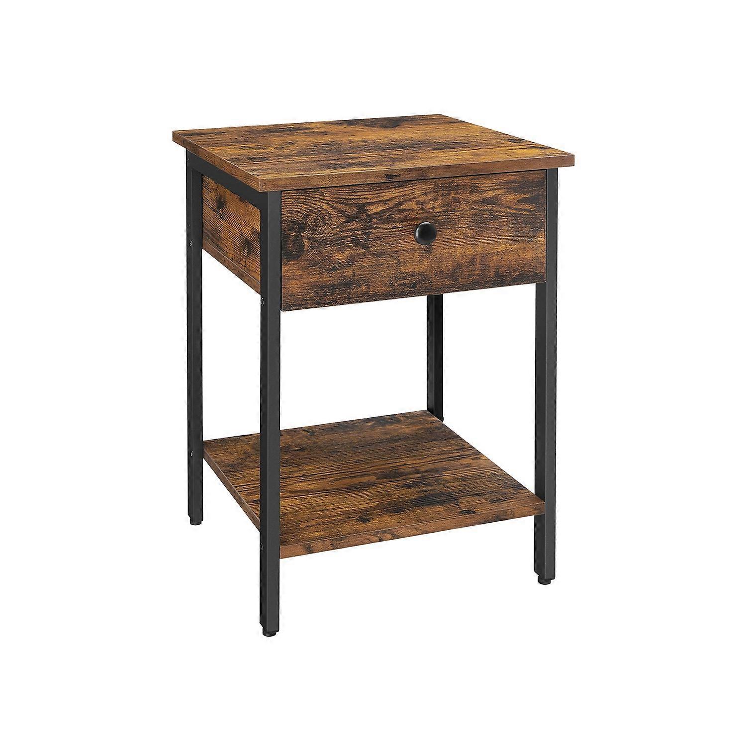 Side Table with Drawer 15.7"D x 15.7"W x 21.7"H