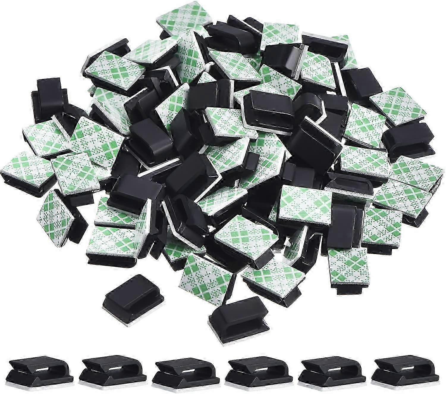 100pcs Compact Adhesive Cable Management Clips