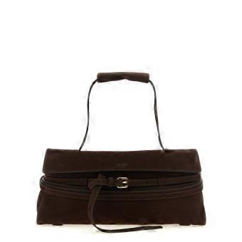 Moschino Brown Calfskin Shoulder Bag