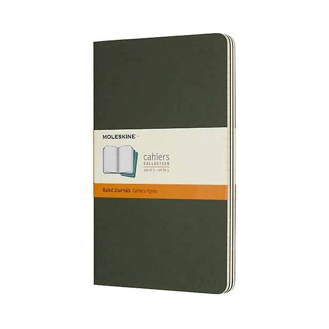 Moleskine Myrtle Green Large Ruled Cahier Journal set Of 3 by Moleskine