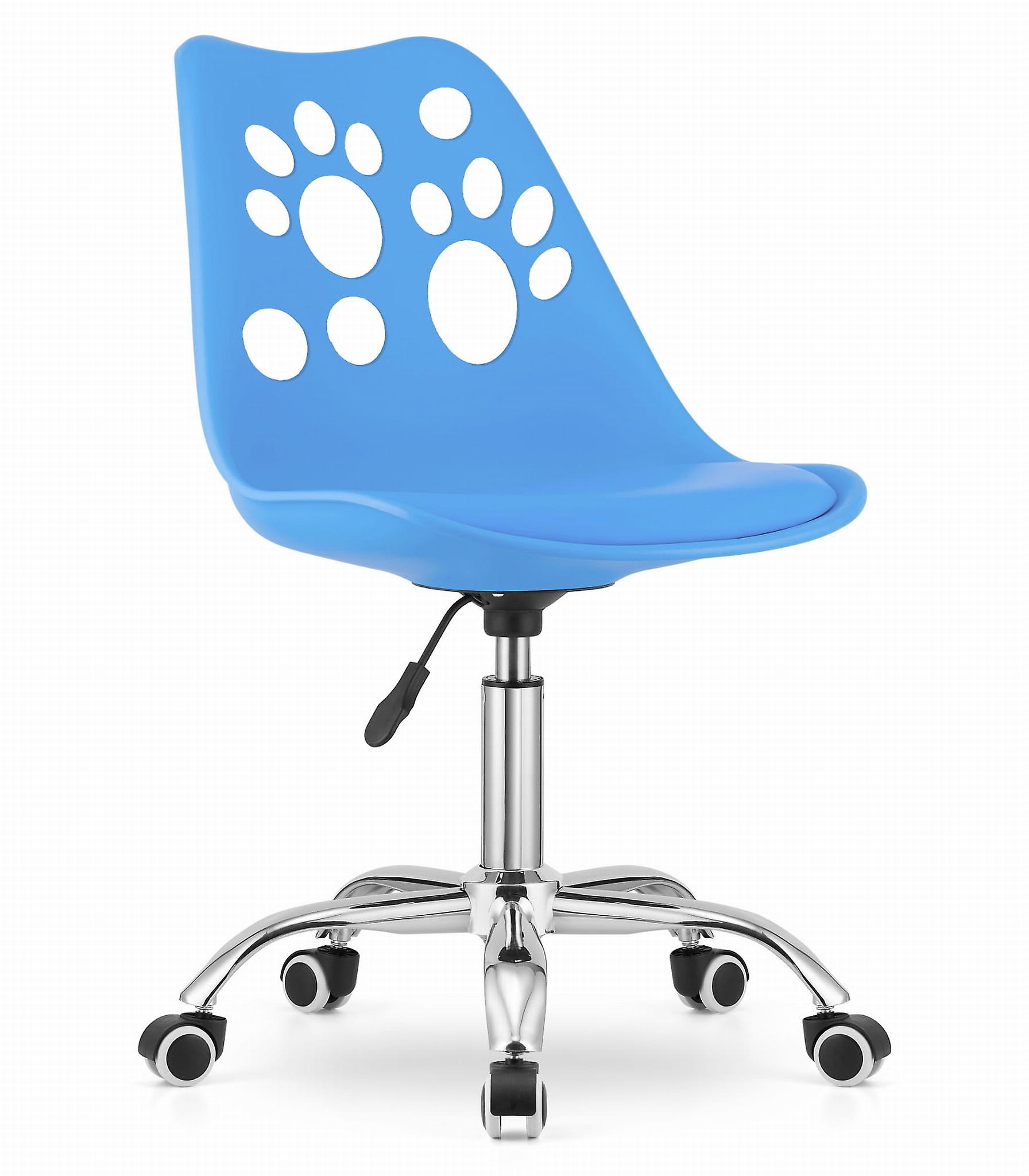 Children's office chair PRINT - height adjustable - blue