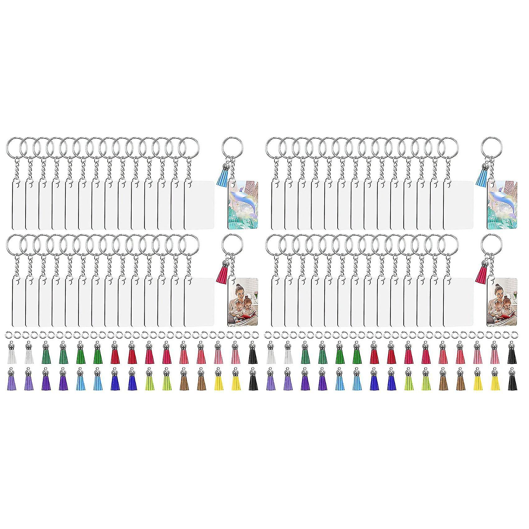 Sublimation Keychain Blanks Bulk, 240pcs Sublimation Keychain Blanks Set With Tassels, Keychain Cir
