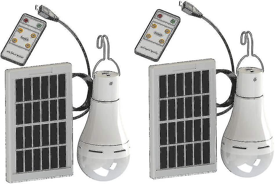 Led Solar Lamp Bulb Remote Camping Hiking