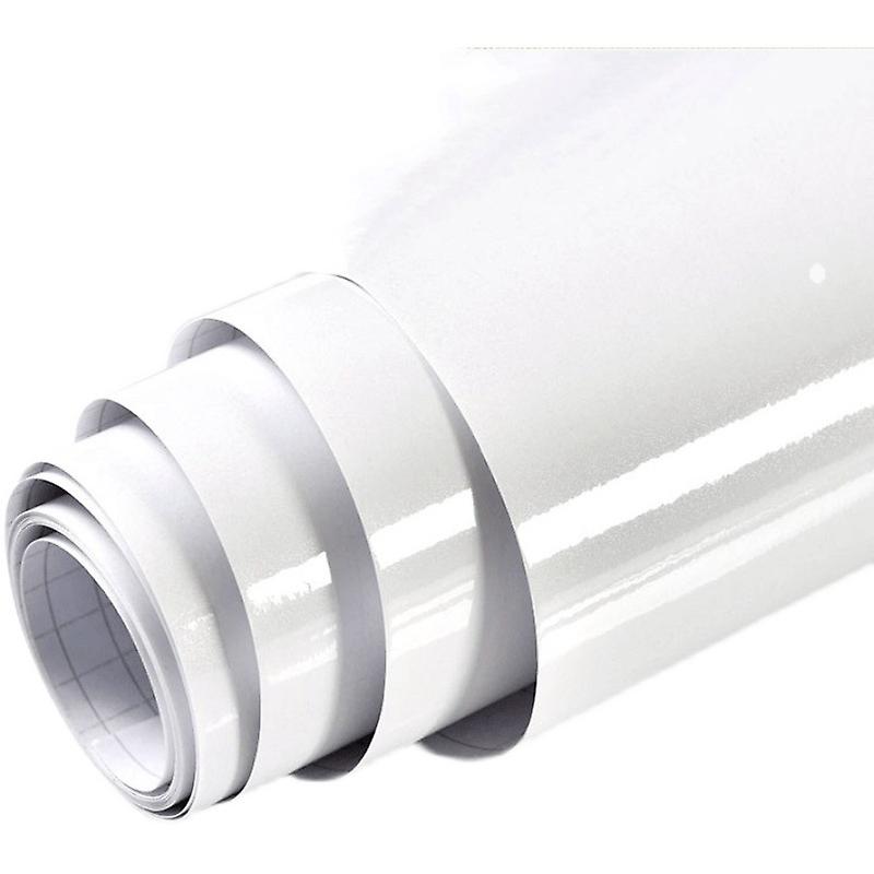60cm x 5m White Glitter Adhesive Film High Gloss Furniture Film Self Adhesive Furniture Film Kitchen Cabinets Surface Protection Waterproof Vinyl DIY
