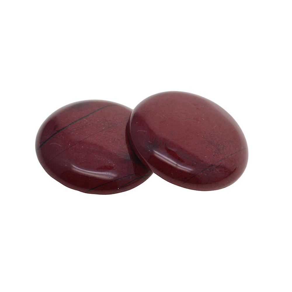 2 Pieces 1 Inch Round Cabochon Natural Labradoriate Gemstone For Crafts Red