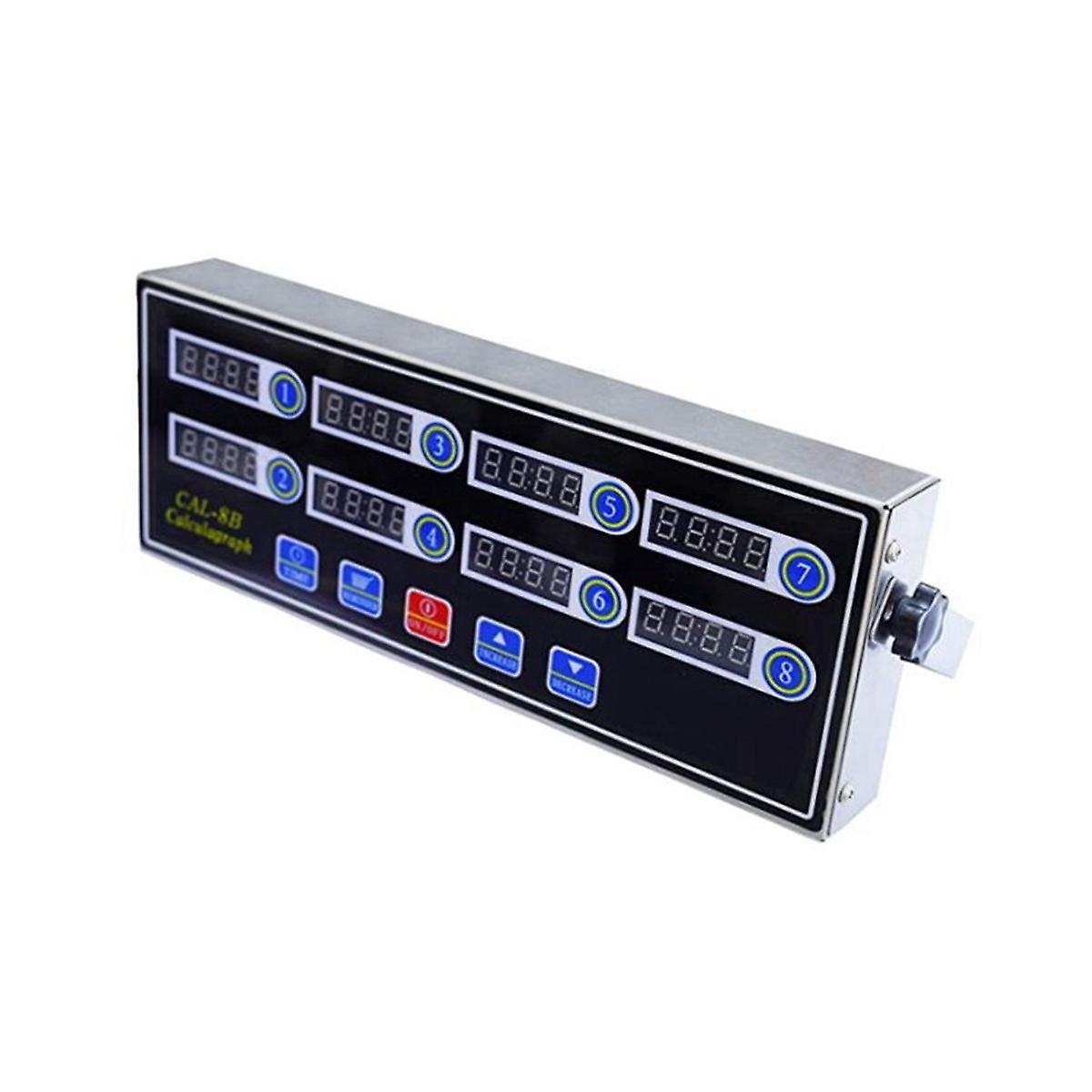 Commercial 8 Channels Digital Kitchen Timer, Stainless Steel Calculagraph Timer with Alarm , Clock
