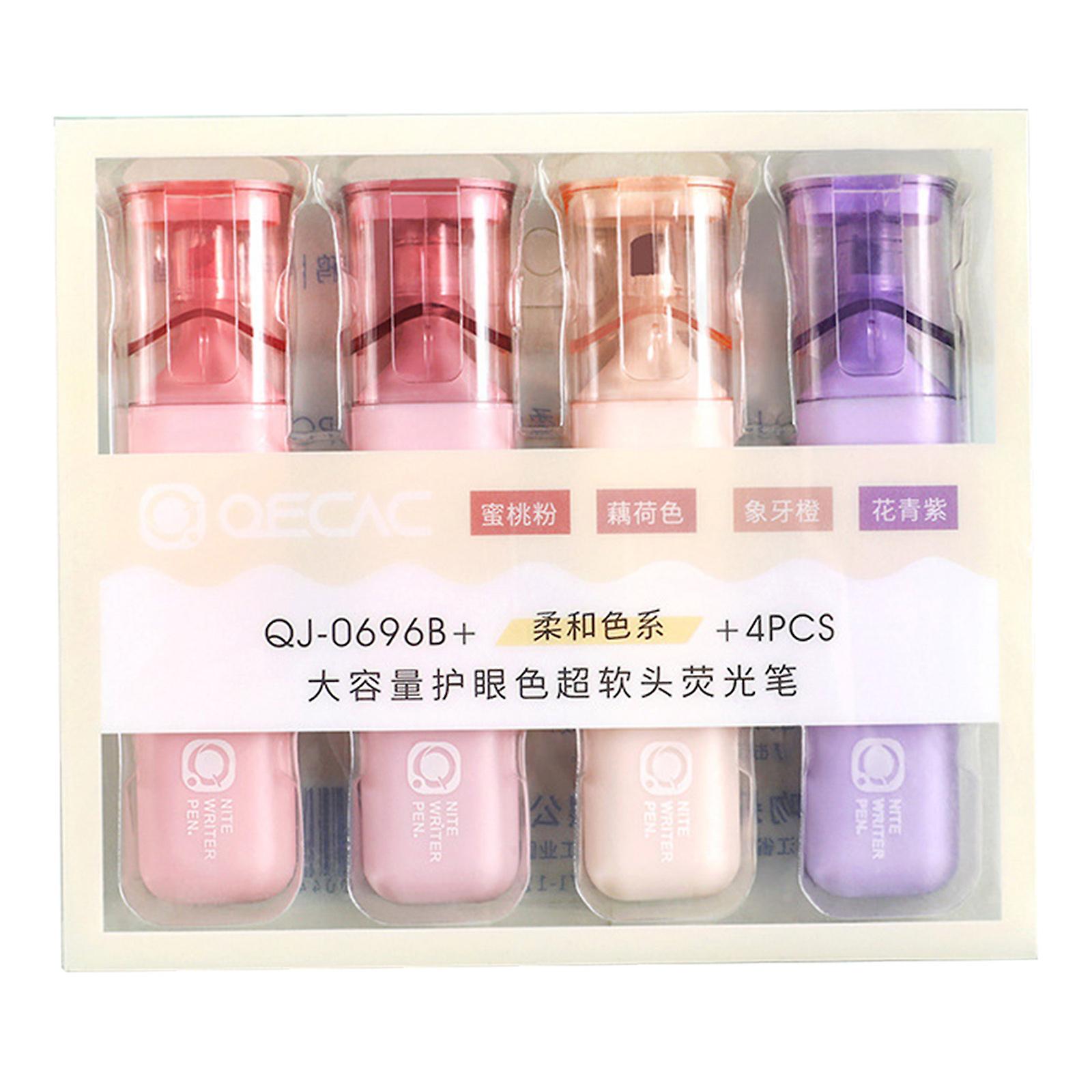 Kawaii Pocket Highlighters Chisel Tip for Student Studying Reading Drawing 4PCS