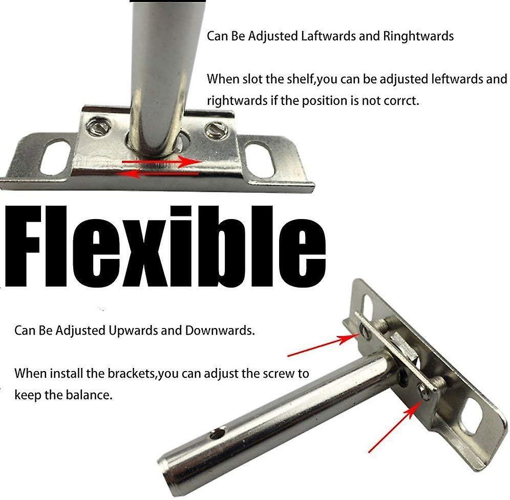 8 Pcs Floating Shelf Bracket Blind Shelf Support Hidden Brackets For Floating Wood Shelves- 4 Inches Silver Including Screws)