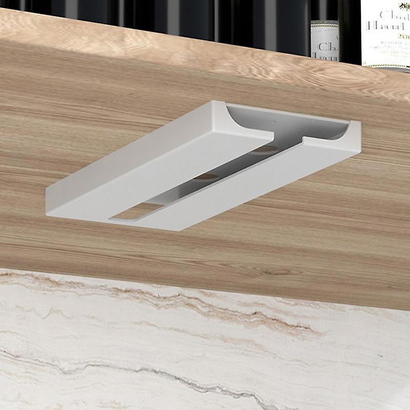 Kitchen Under Cabinet Free Punching Holder Wine Glass Rack Multi-function Classification Stemware Glass Cup Hanging Holder